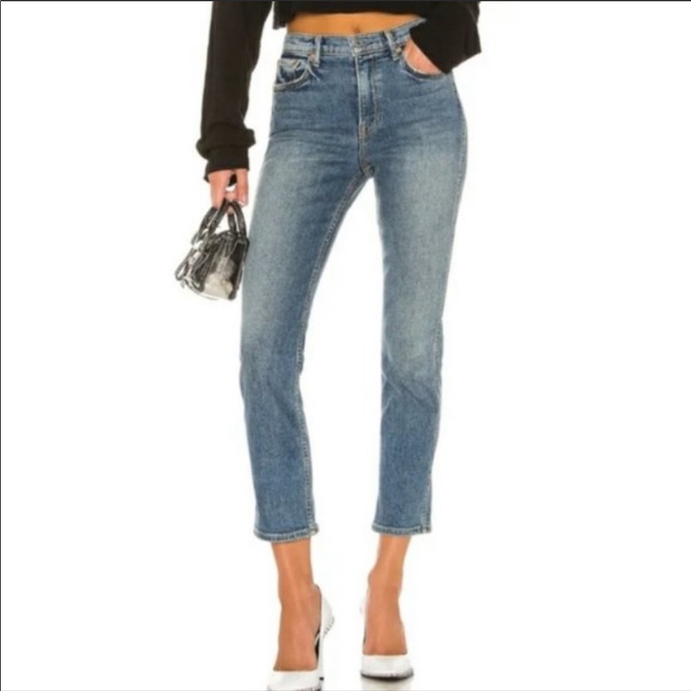 GRLFRIEND Naomi straight crop high waist jeans